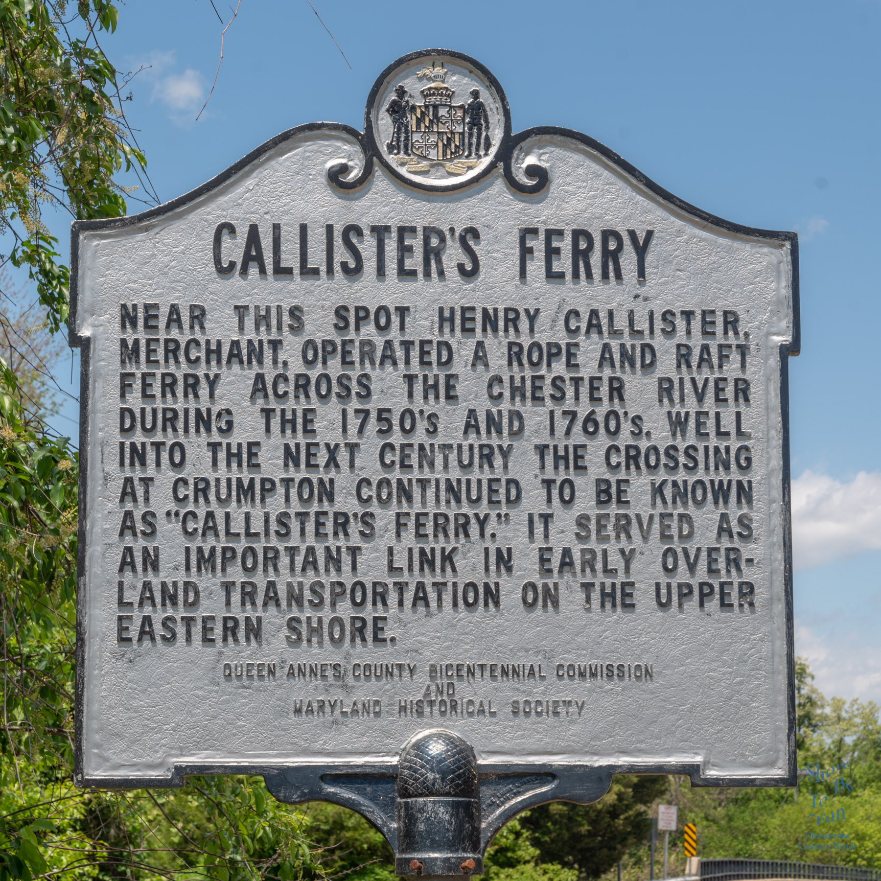 Historical Marker: Callister's Ferry, Crumpton, QA County