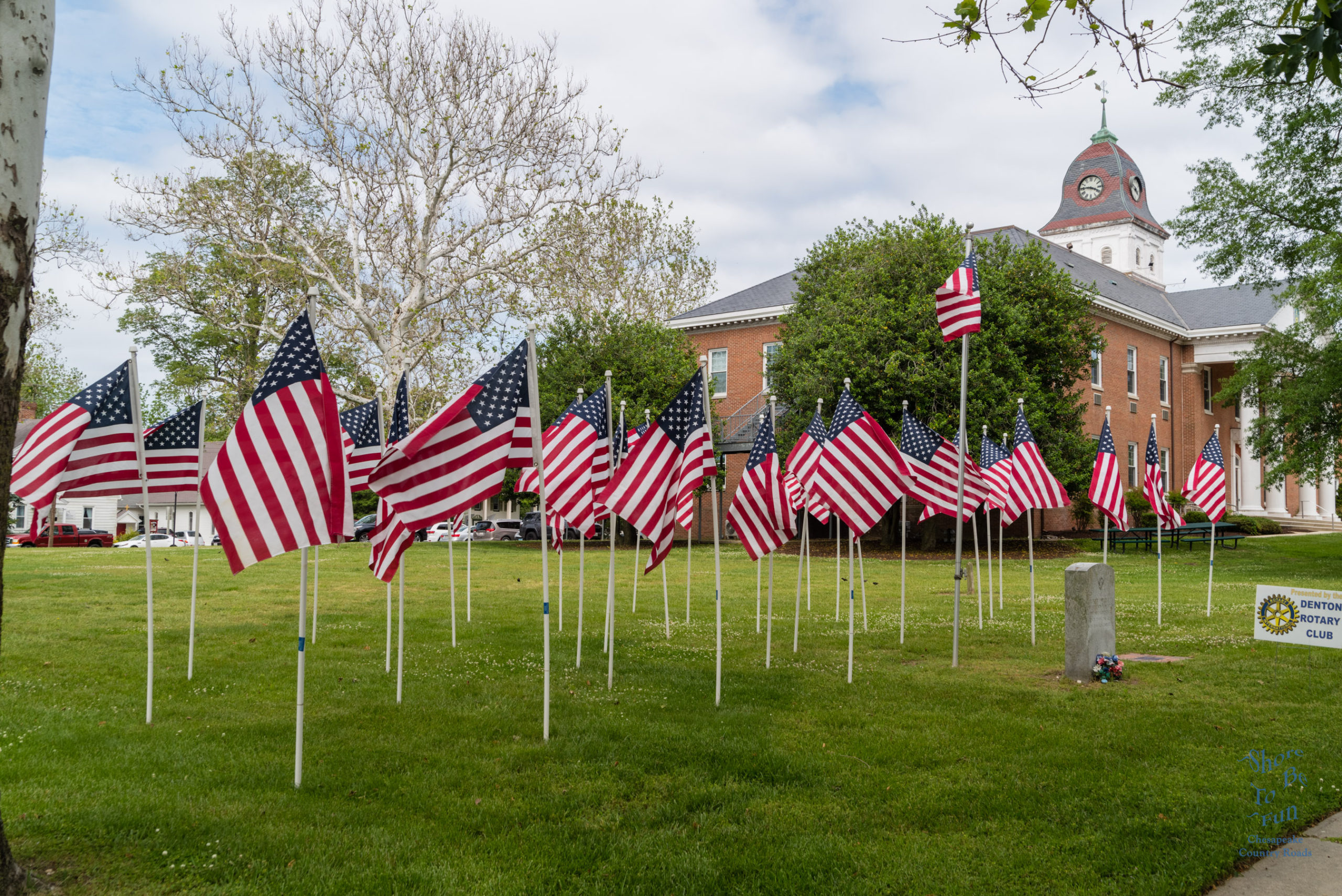 Denton Rotary's Courthouse Flags for Heroes Display