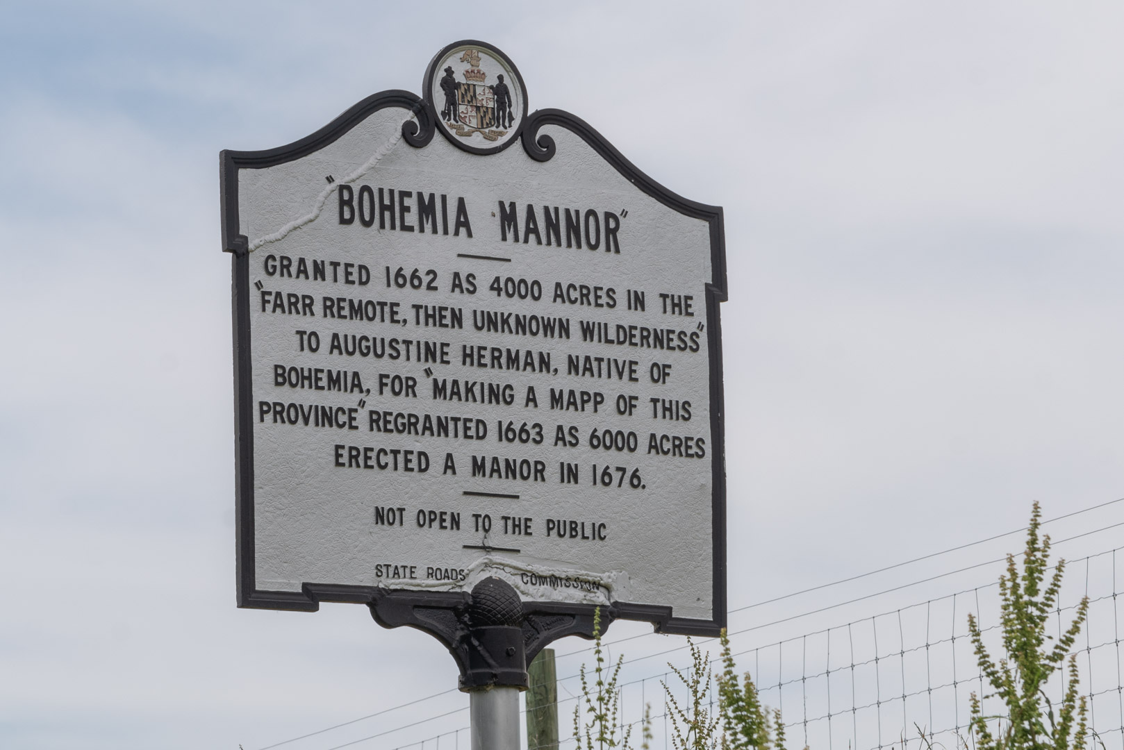 Historical Marker: Bohemia Manner, Cecil County