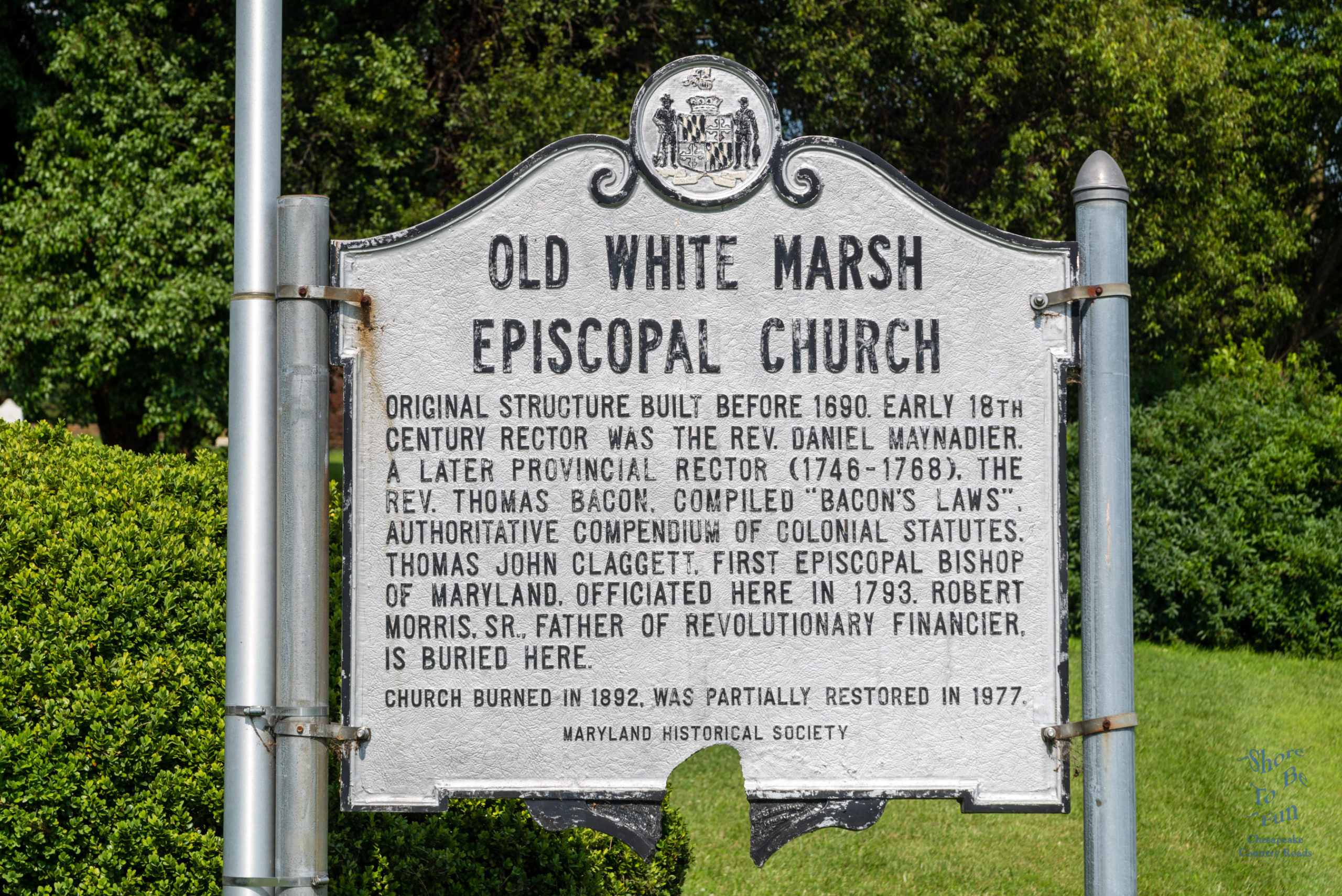 Historical Marker Old White Marsh Episcopal Church