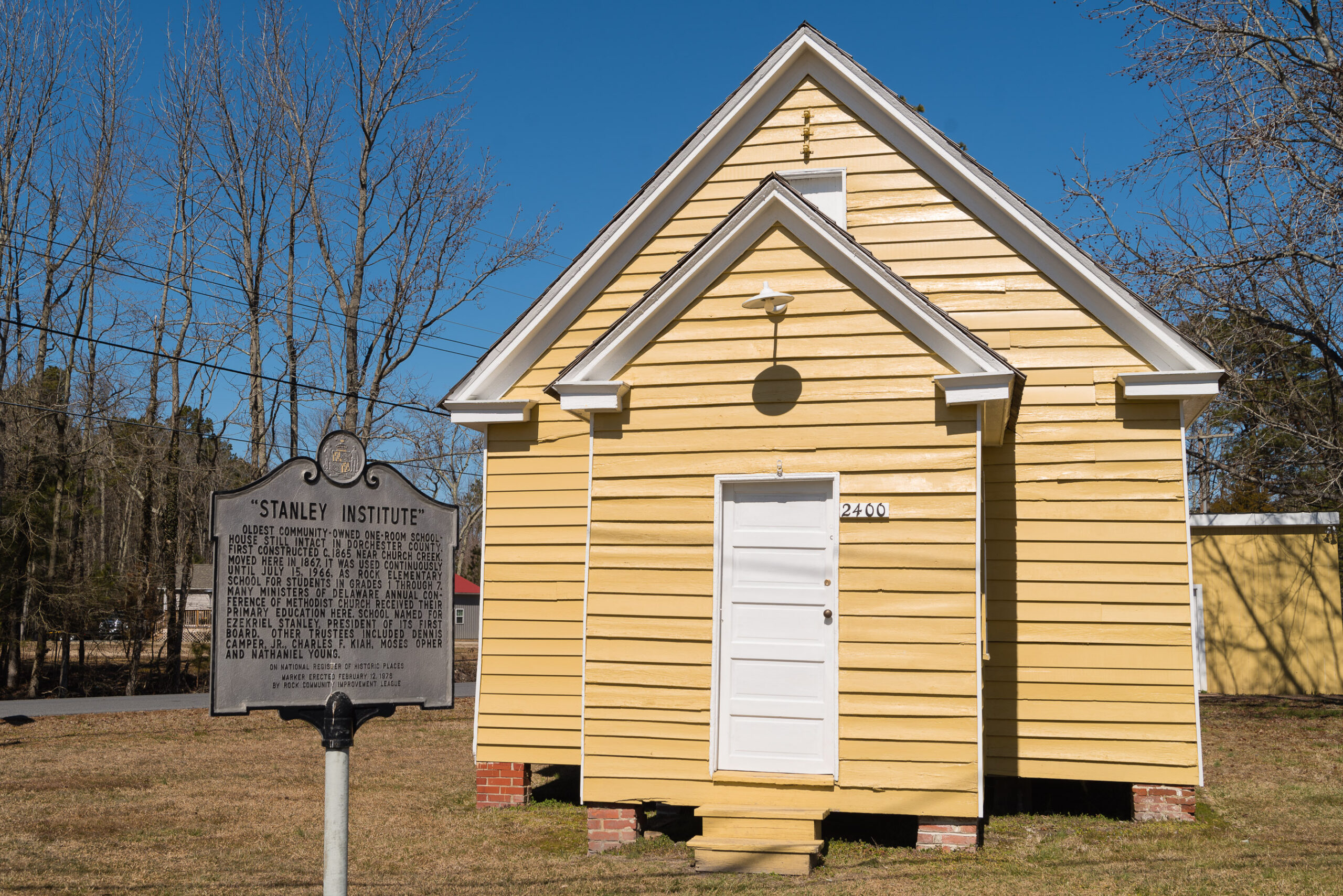 Historical Marker - Stanley Institute, on the Harriet Tubman Byway: Photo: SG (Steve) Atkinson